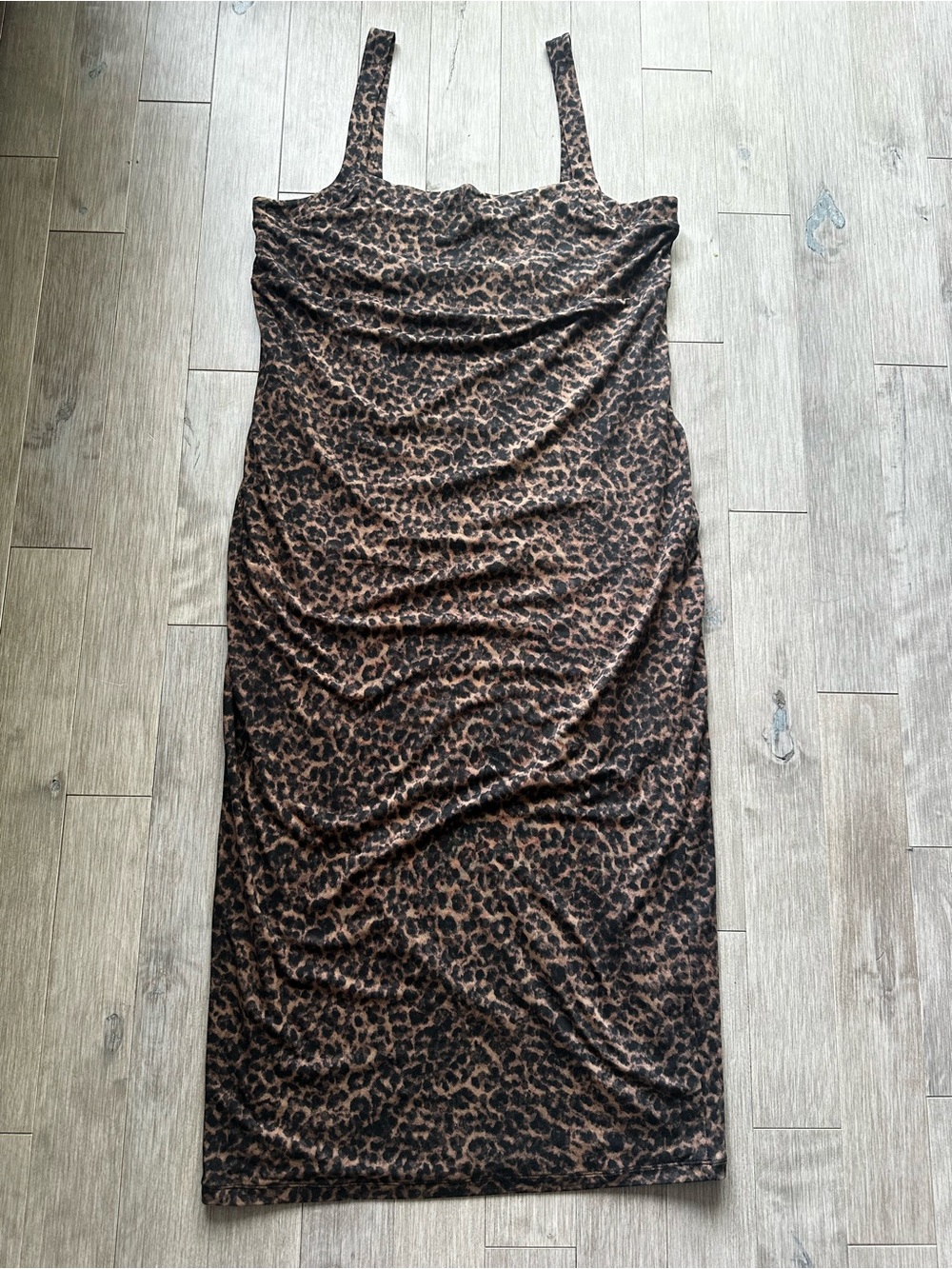 Good American Leopard-Print 90s Tank Midi Dress Size 6